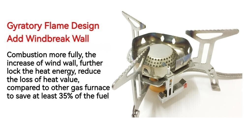 New Outdoor Portable Camping Stainless Steel Picnic Windproof Gas Stove Head