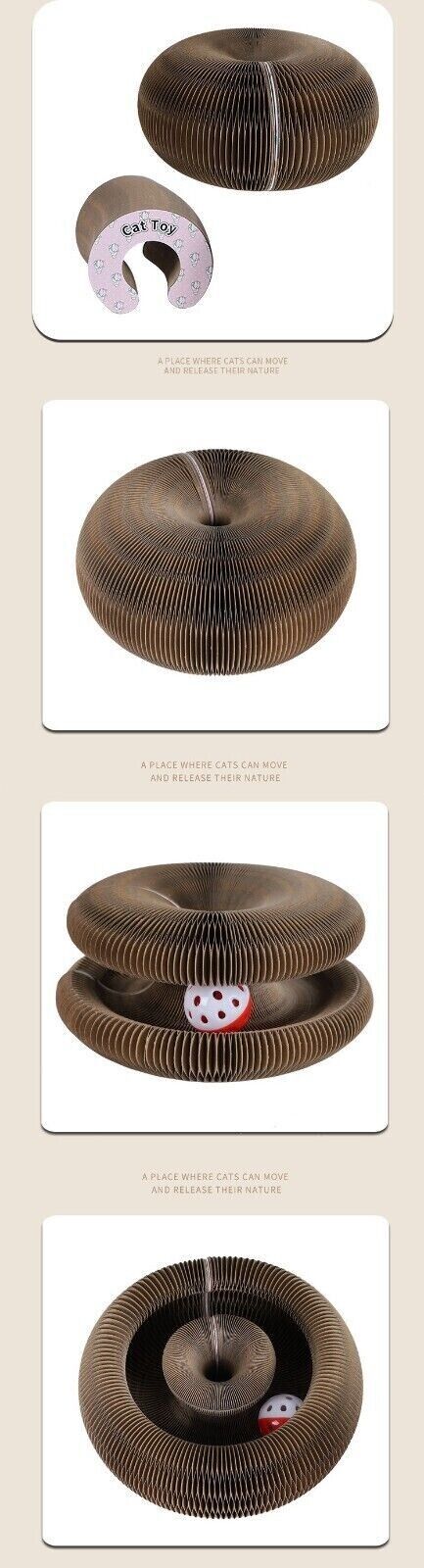 Honeycomb Paper Accordion Turntable Scratch Board Cat Toy Pet Vocal Bell Ball