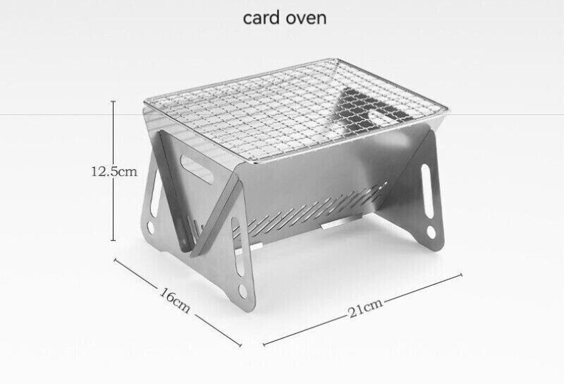 Outdoor Portable Folding Card Stove Stainless Steel Burner Grill BBQ Wood Burn