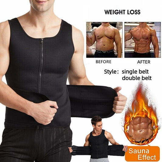 Men Slimming Compression Body Shaper Waist Trainer Sauna Sweat Tank Tops Vest