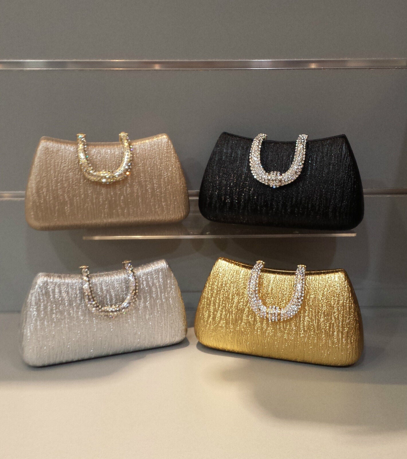 NEW Shining Ladies Evening Clutch Bag Wedding Bridal Chain Handbag Wallet PARTY