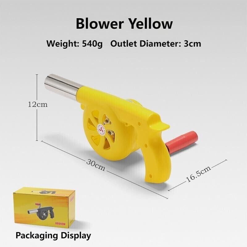 Outdoor Portable Manual Blower Large Wind Metal Outlet Camping BBQ Fire Tool