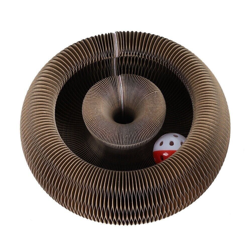 Honeycomb Paper Accordion Turntable Scratch Board Cat Toy Pet Vocal Bell Ball