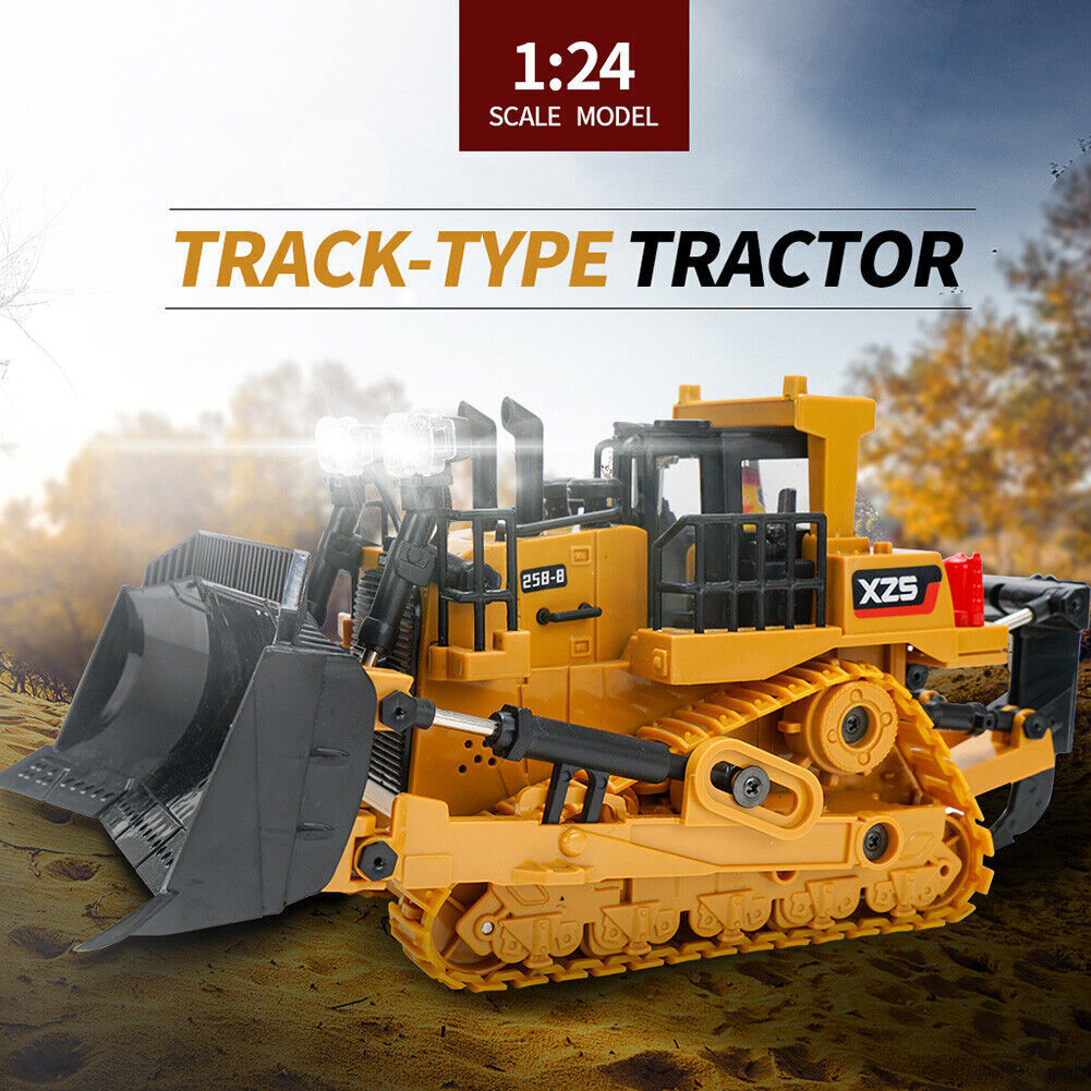 1:24 RC Excavator Remote Control Electric Crawler Alloy Engineering Bulldozer