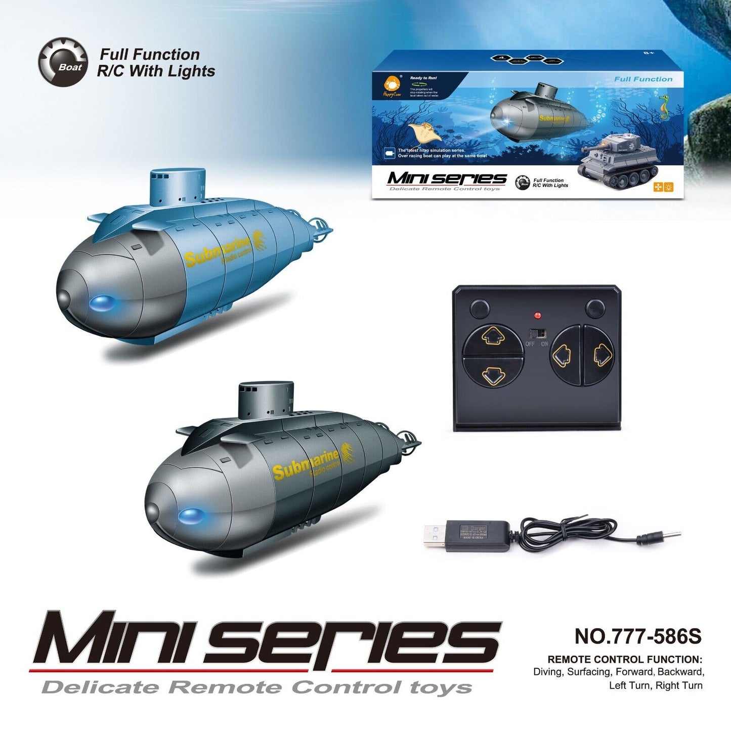 Electric Toy 6 Channels Diving Mini Remote Control Boat RC Submarine Radio Gift