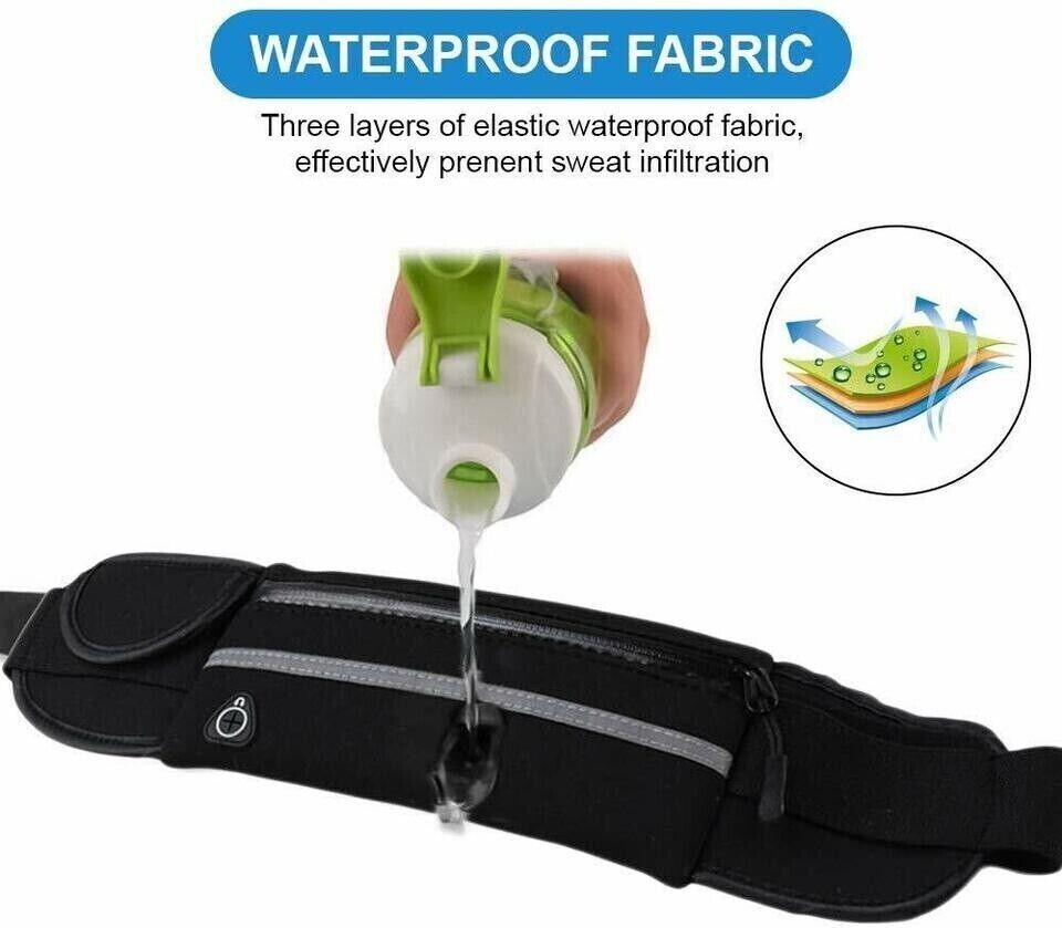 Waterproof Sports Wallet Running Pack Travel Waist Bags Money Zip Belt Pouch