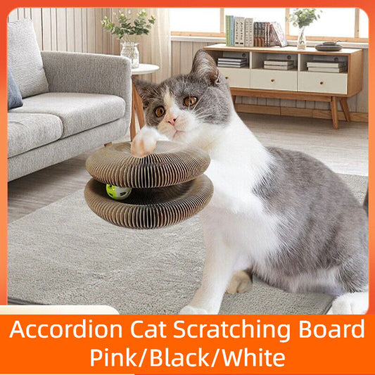 Honeycomb Paper Accordion Turntable Scratch Board Cat Toy Pet Vocal Bell Ball