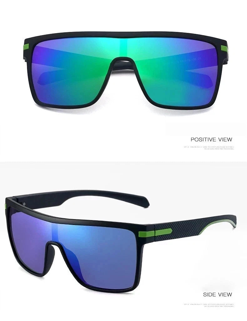 Women Square Flat Top Oversized Outdoor Sport Cycling UV400 Polarized Sunglasses # P0110