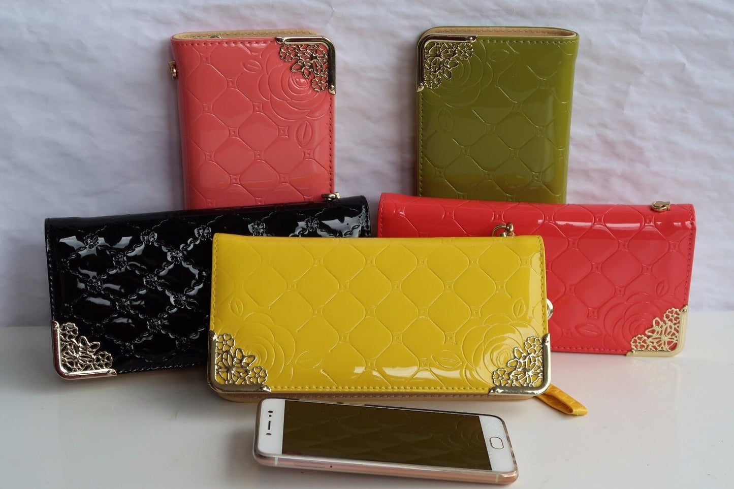 NEW Women Fashion Patent Wallet Zip Around Case Purse Wallet Lady clutch GIFT