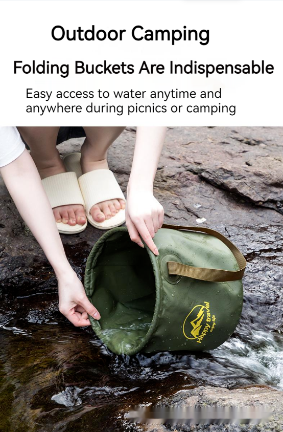 Outdoor Portable Foldable Wash Basin Travel Camping Fishing Foot Soaking Bucket