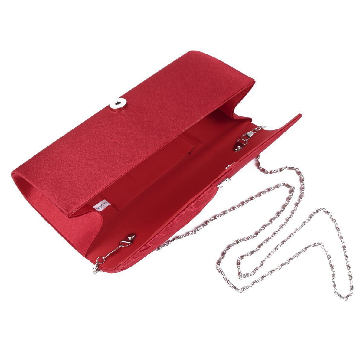 NEW Shining Satin Ladies Evening Clutch Bag Wedding Bridal Chain Handbag