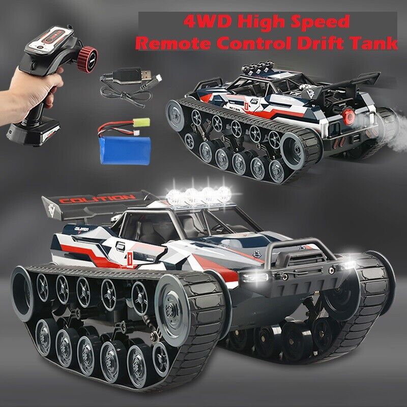 4WD High Speed RC Spray Tank Remote Control Toy Drift Tank Car Crawler Vehicle