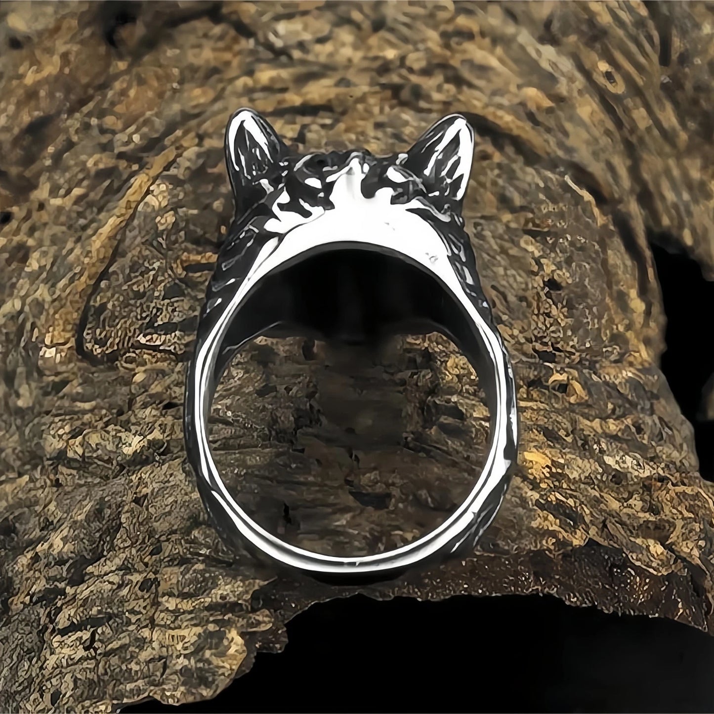 Men Fierce Wolf Head Ring Gothic Animal Totem Punk Norse Viking Band Biker Gift # R253