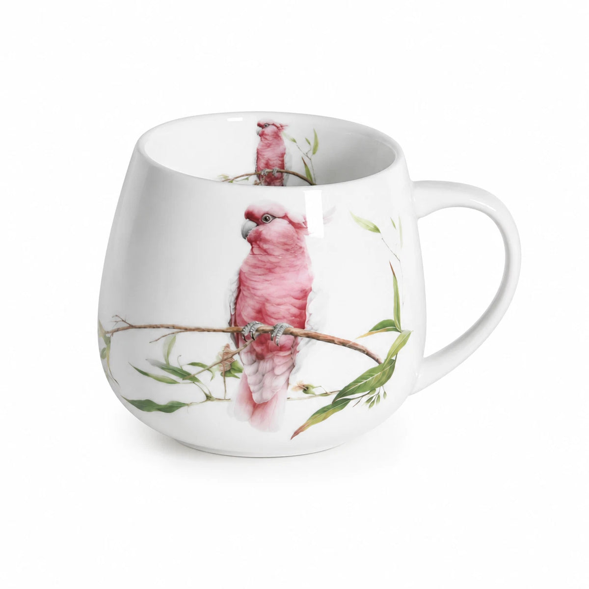 1-6x Australia Bird 400cc Fine Porcelain Coffee Mug Cockatoo Pink Yellow Tea Cup Gift