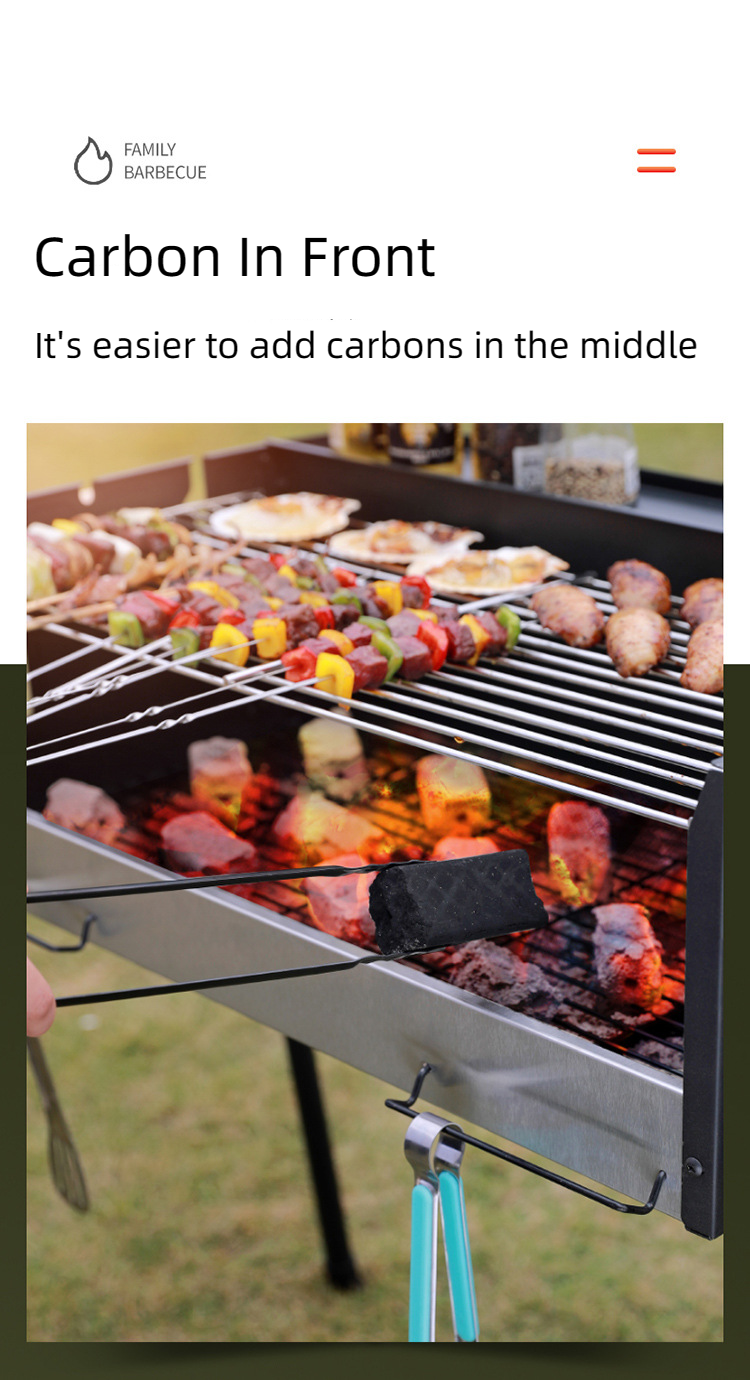 New Extra Large Charcoal BBQ Grill Portable Outdoor Barbecue Foldable Camping