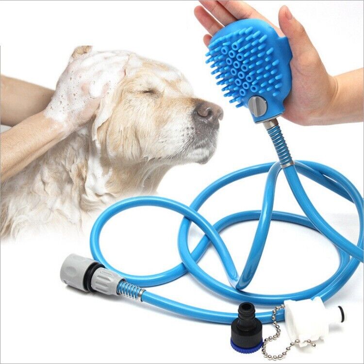 Adjustable Pet Bathing Tool Silicone Bath Brush Spraying Water Massage Hair