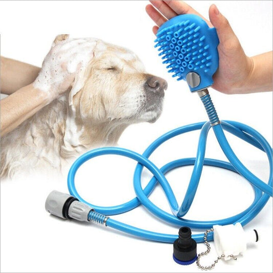 Adjustable Pet Bathing Tool Silicone Bath Brush Spraying Water Massage Hair