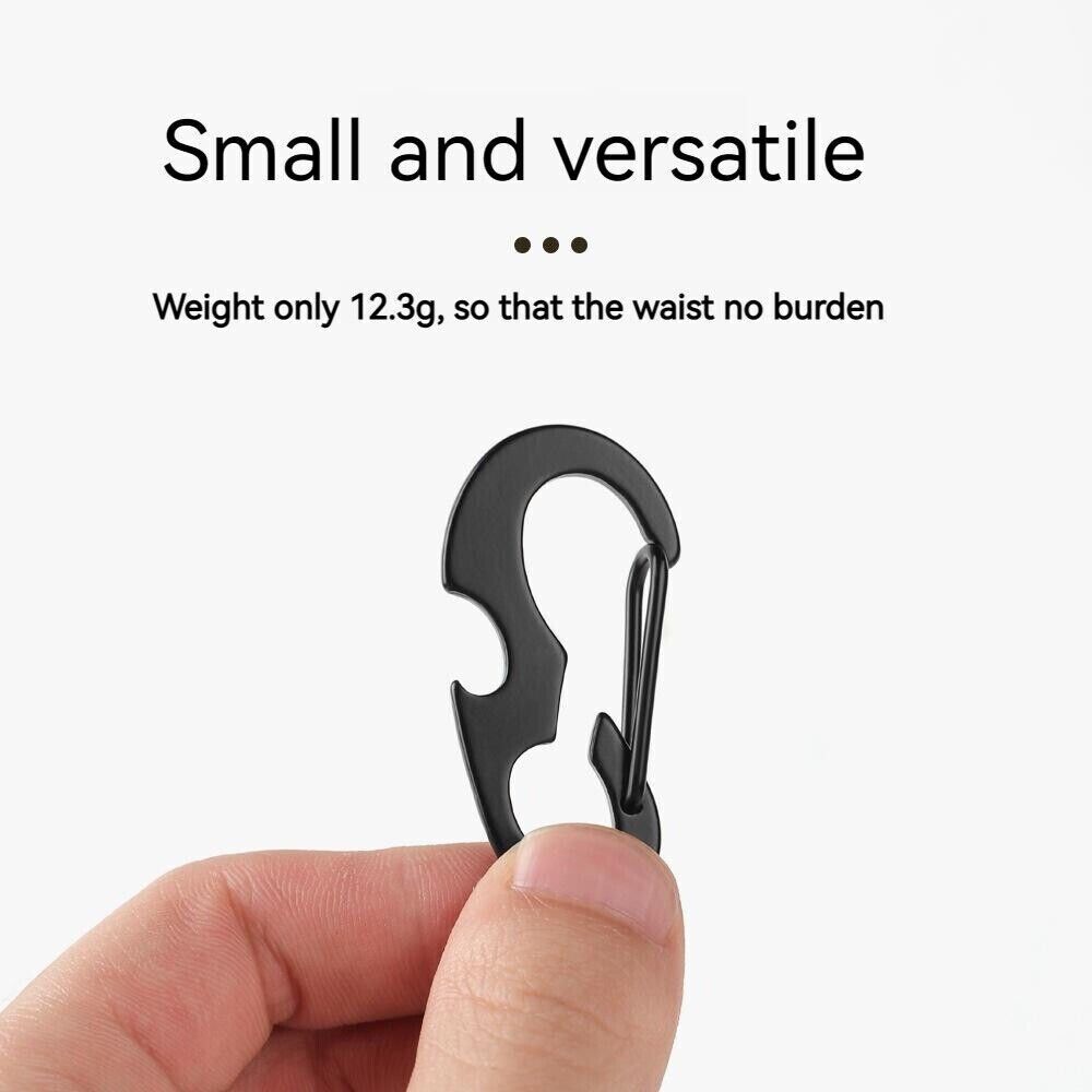 Multifunction D shape Metal Hiking Buckle Bottle Opener Spring Hook Key Ring