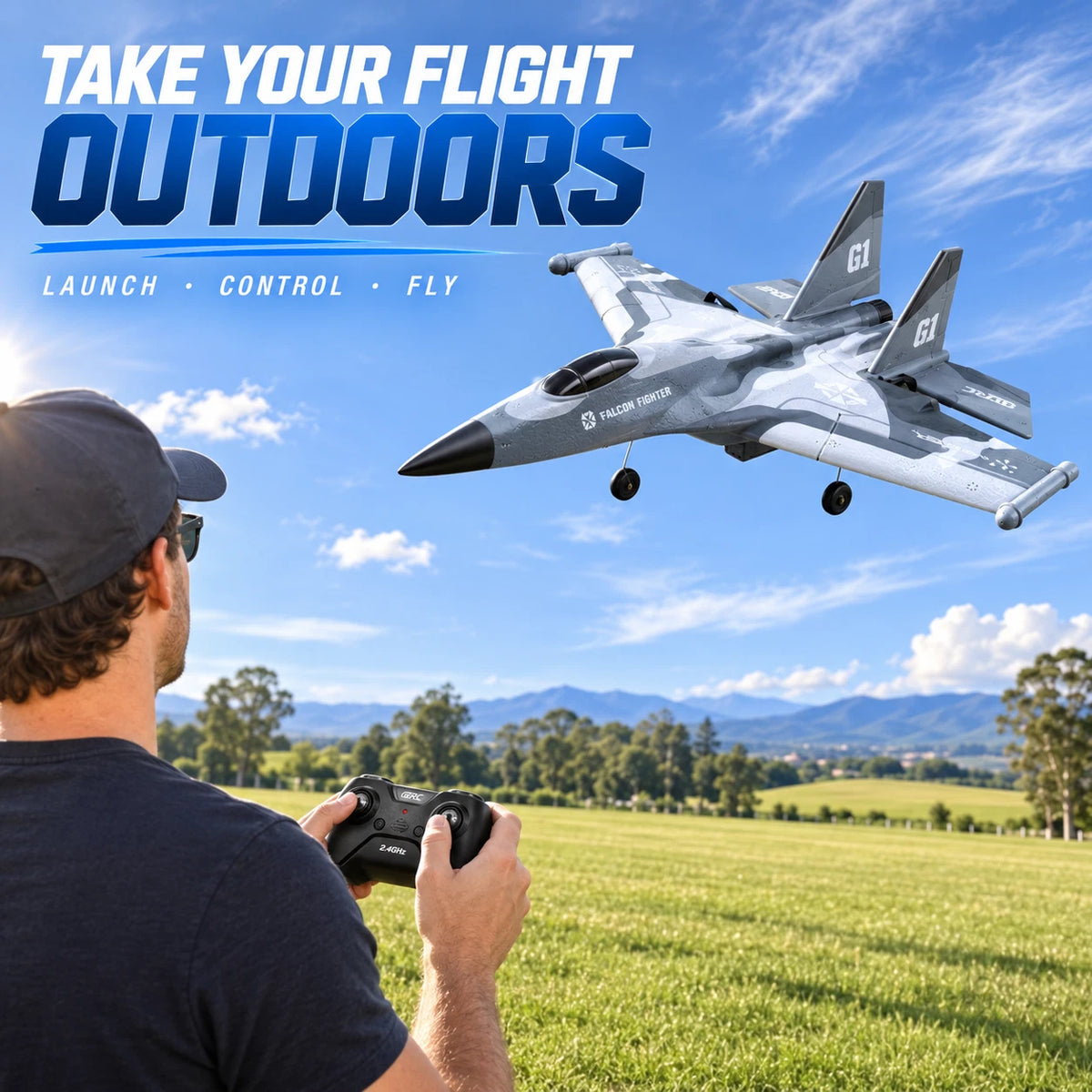 G1 3CH RC Fighter Jet Plane 2.4GHz Gyro Remote Control Aircraft Glider EPP Toy