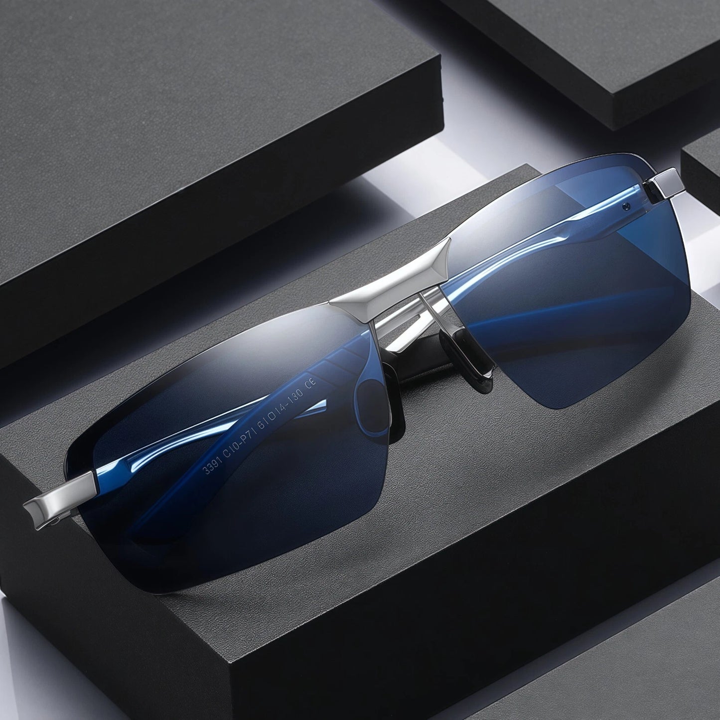 Men Sport Driving Fishing Cycling Polarized Anti Glare UV400 Rimless Sunglasses #3391