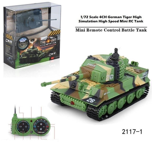 Kid Boy Toy Gift Remote Control Scale Tiger High Simulation Speed Mini RC Tank