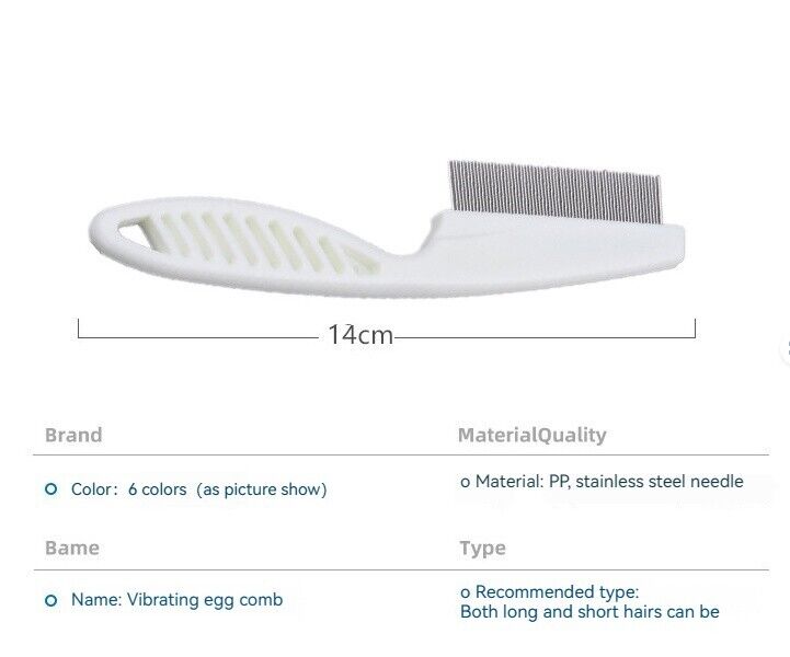 Pet Dog Encrypted Clean Flea Lice Removal Comb Hair Shedding Comb Steel Pin Comb