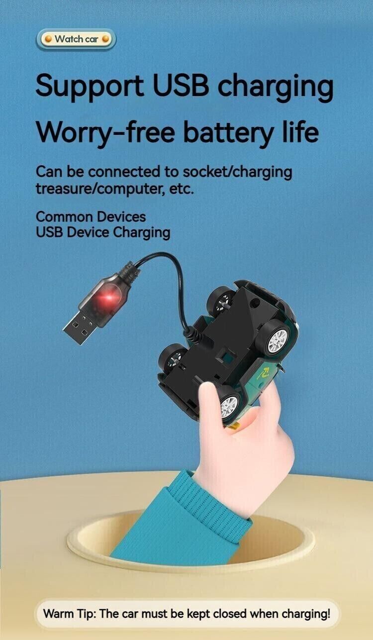 Watch RC Electric Toy Mini Remote Control Car Accompany Children Kids Gifts