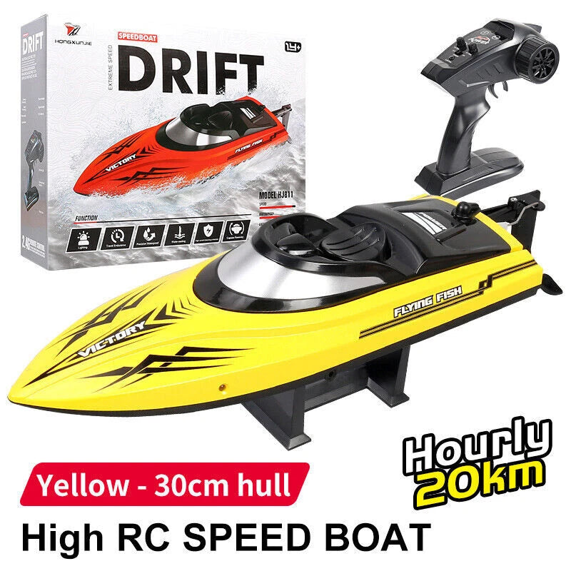 High Speed RC Boat 20km/h 2.4G Remote Control Racing Speedboat Capsize Reset LED