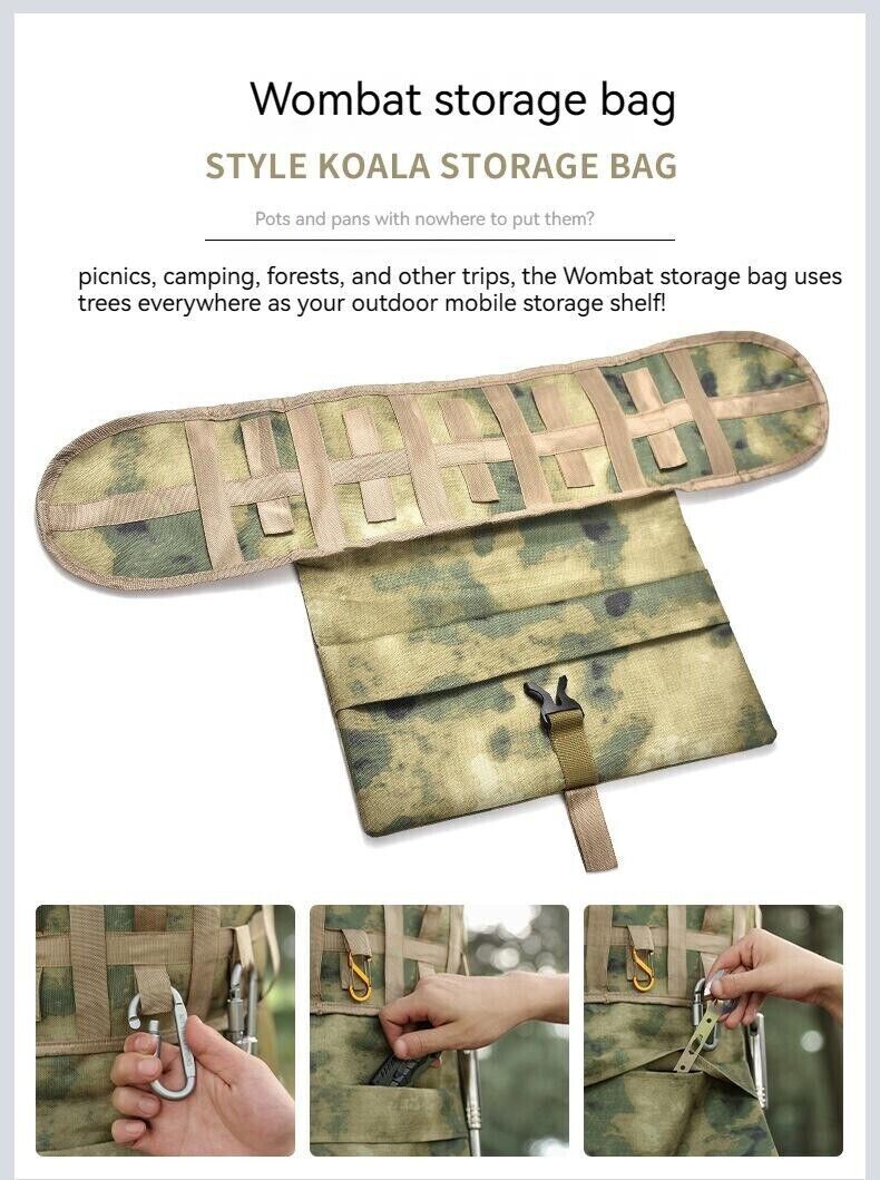 Outdoor Camping Portable Multifunctional Tool Hanging Cutlery Holder Storage Bag