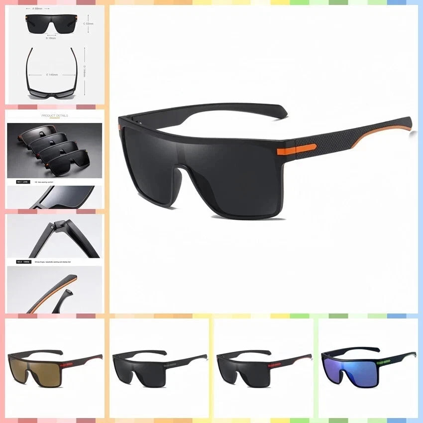 Women Square Flat Top Oversized Outdoor Sport Cycling UV400 Polarized Sunglasses # P0110