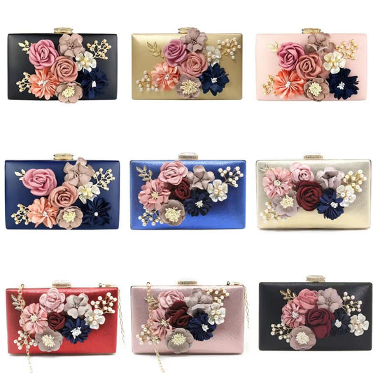 Women Ladies Evening Clutch Dinner Bag Purse Wedding Party Bridal Chain Handbag