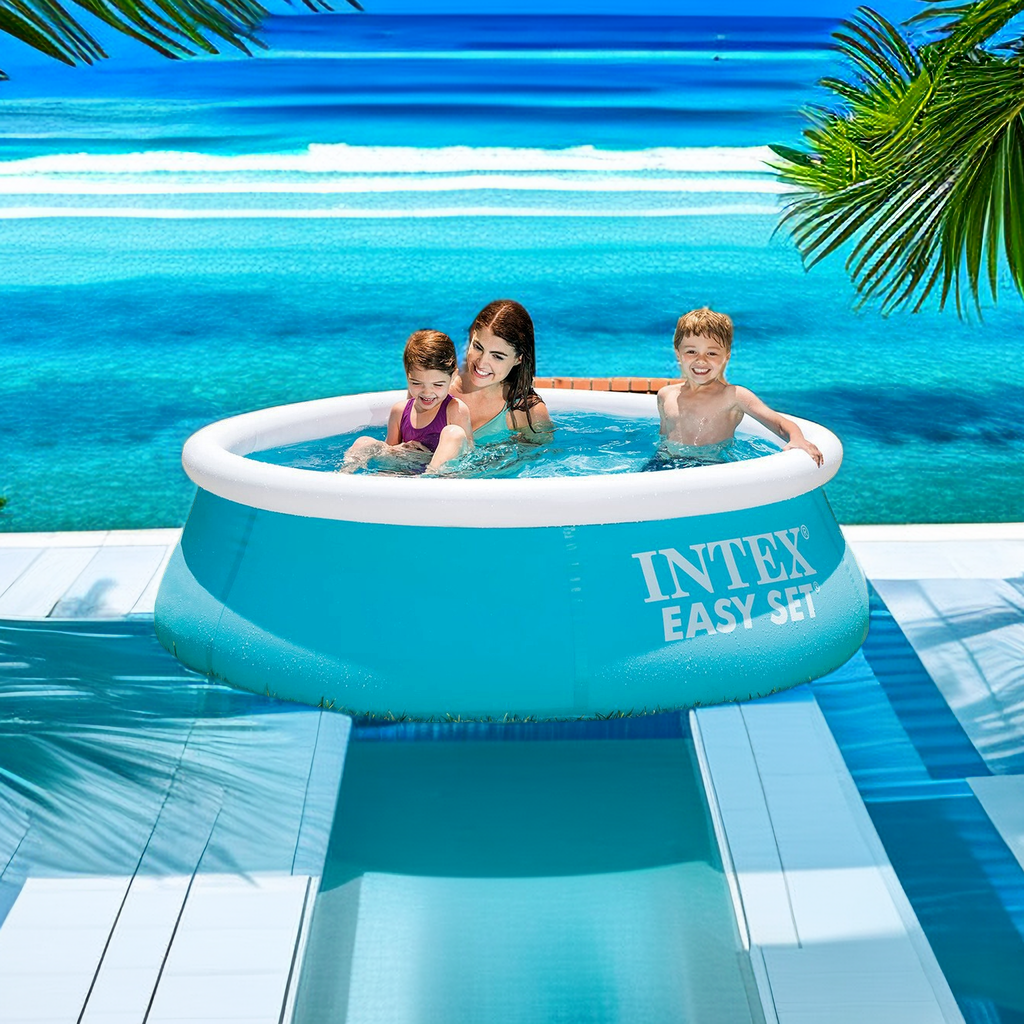 Family Outdoor Large Inflatable Swimming Pool Round Bracket Water Playing Blue