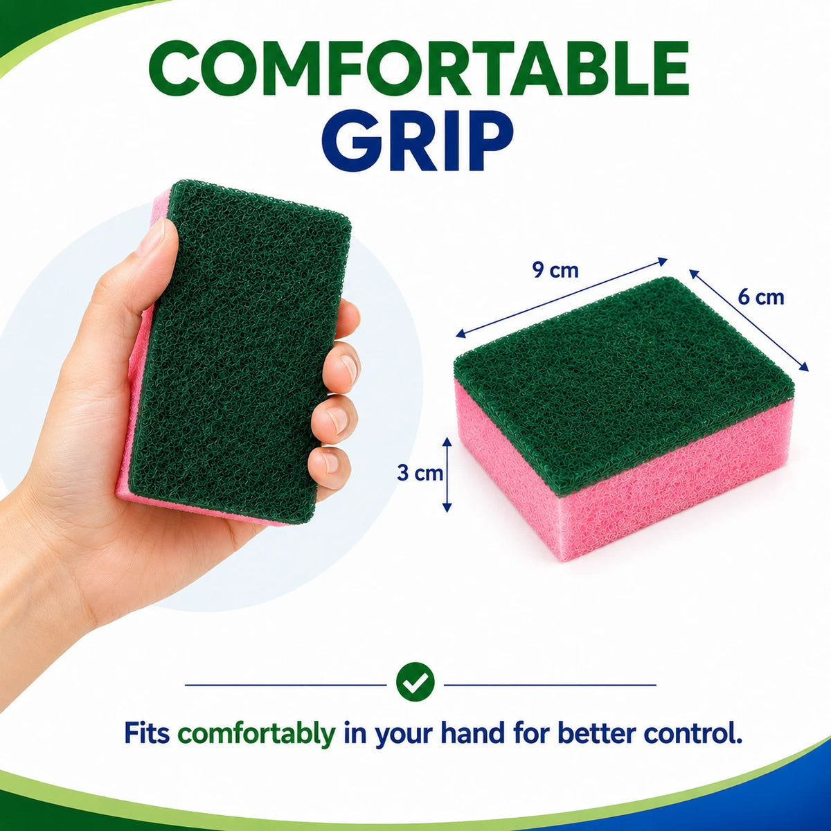 2 Pack 10PCS Kitchen Sponge Scourer Heavy Duty Washing Up Dish Scrubber 9x6x3CM Pad