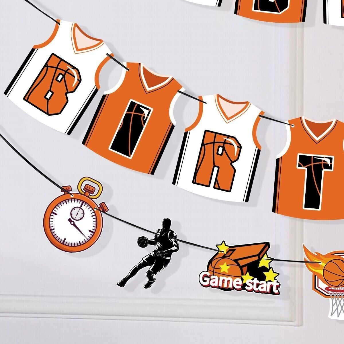 Basketball Theme NBA Jersey Birthday Pull Flag Cake Insert Card Party Decoration