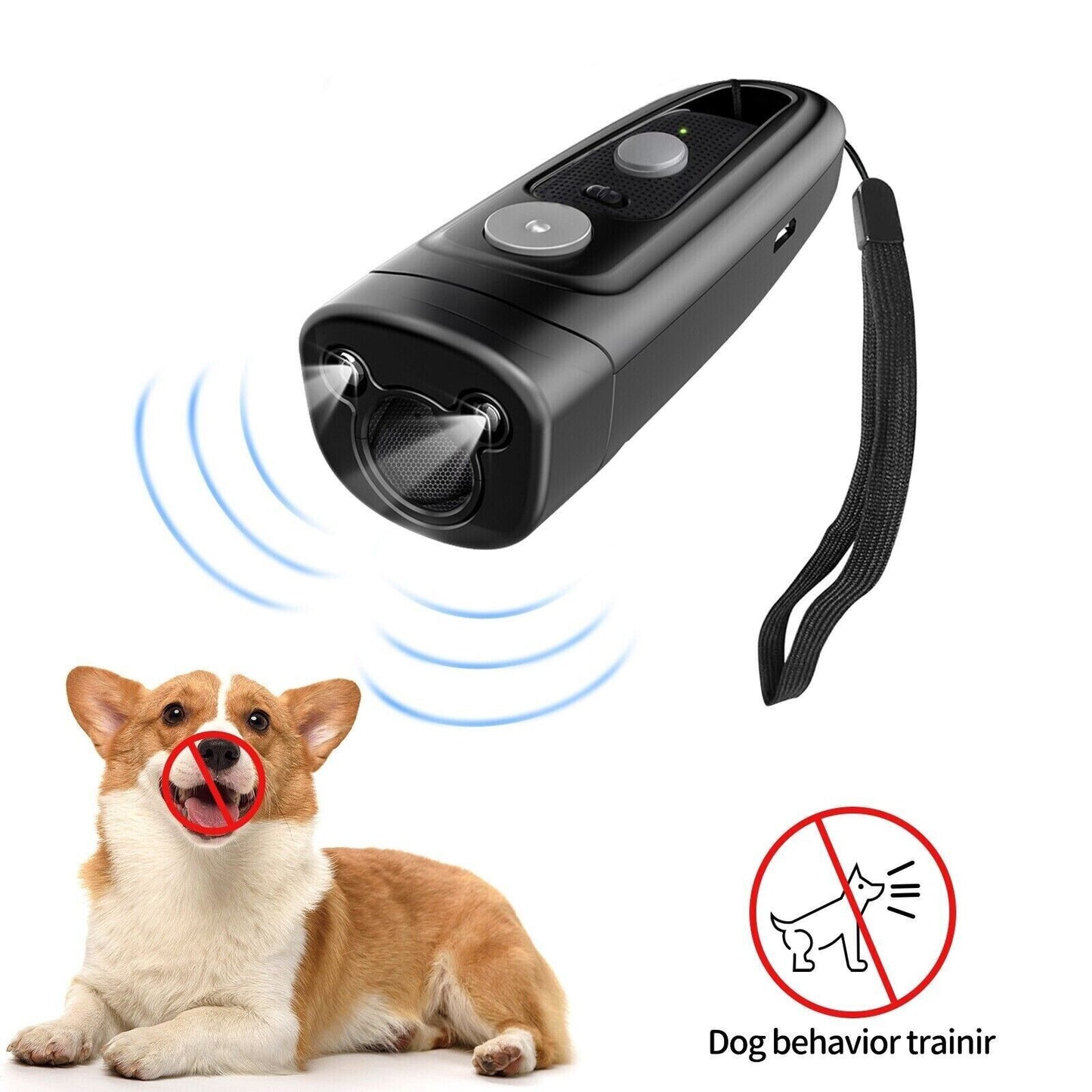 Pet Trainer Powerful Ultrasonic Dog Repeller Rechargeable Anti-barking Device