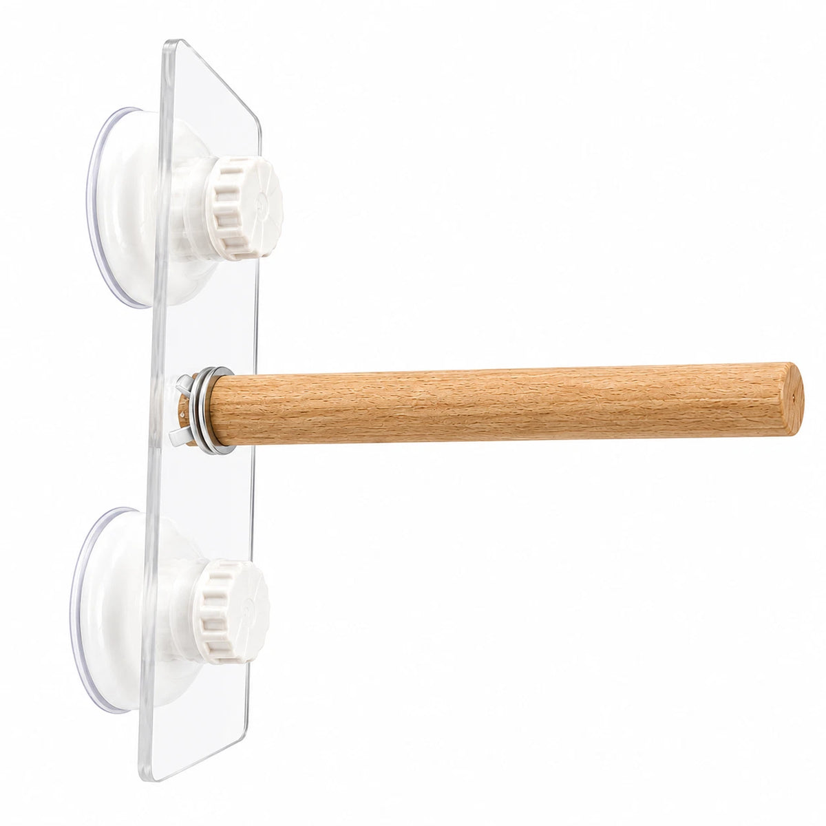 Natural Wood Bird Window Perch 25cm Suction Cup Seat Stand For Budgie Cockatiel