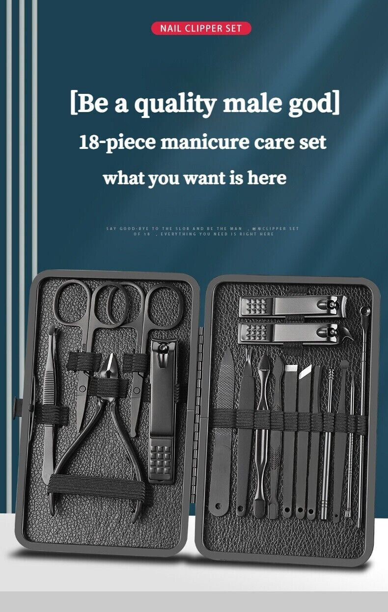 7/10/12/16/18 Pieces Professional Manicure & Pedicure Kit Nail Care Travel Grooming Set Home Use