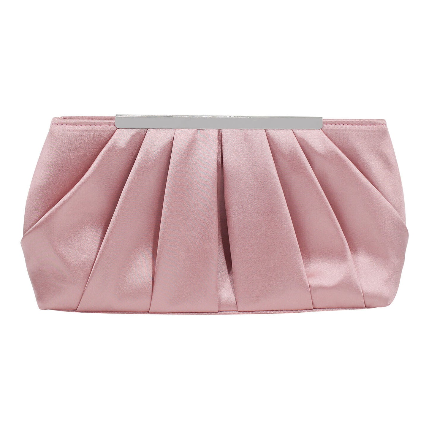 NEW Plain Satin Ladies Evening Clutch Bag Wedding Bridal Chain Handbag