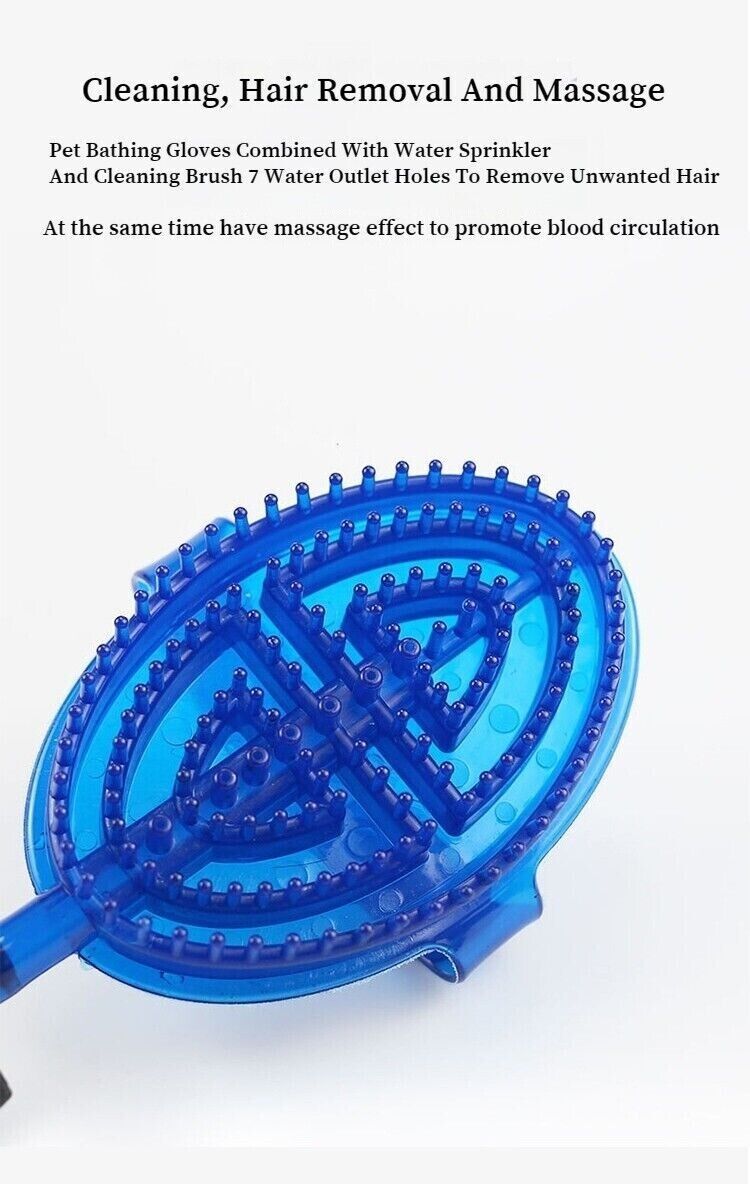 Pet Cleaning Massage Brush Silicone Bathing Spray Glove Oval Shape Shower Tool