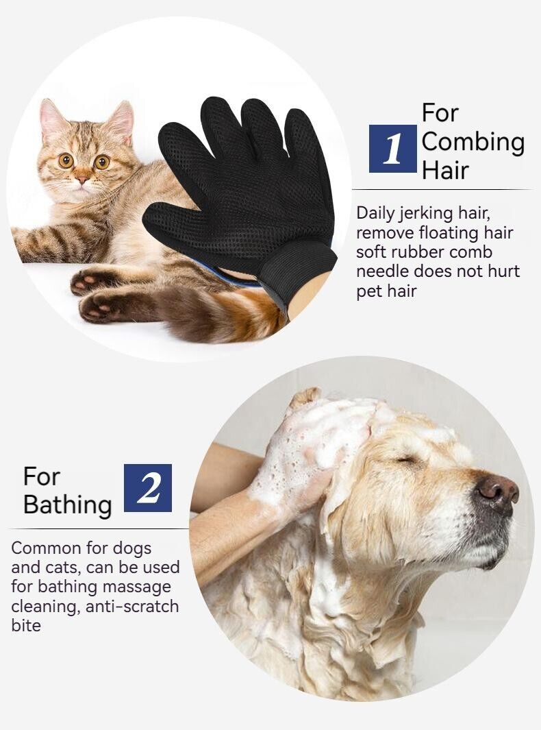 Pet Dog Cat Cleaning Glove Grooming Comb Bathing Remover Hair Shedding Brush