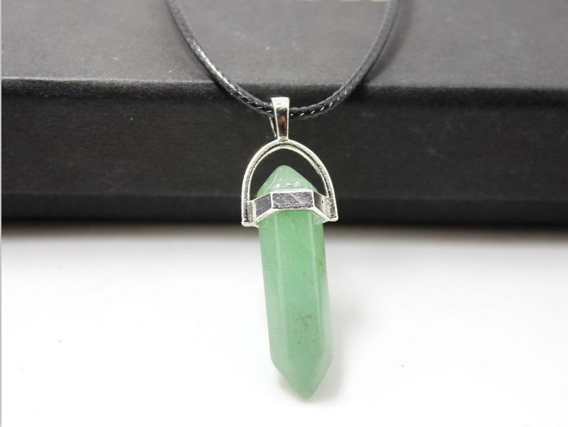 Natural Quartz Crystal Chakra Cut Gemstone Pendant Healing Point Reiki Necklace