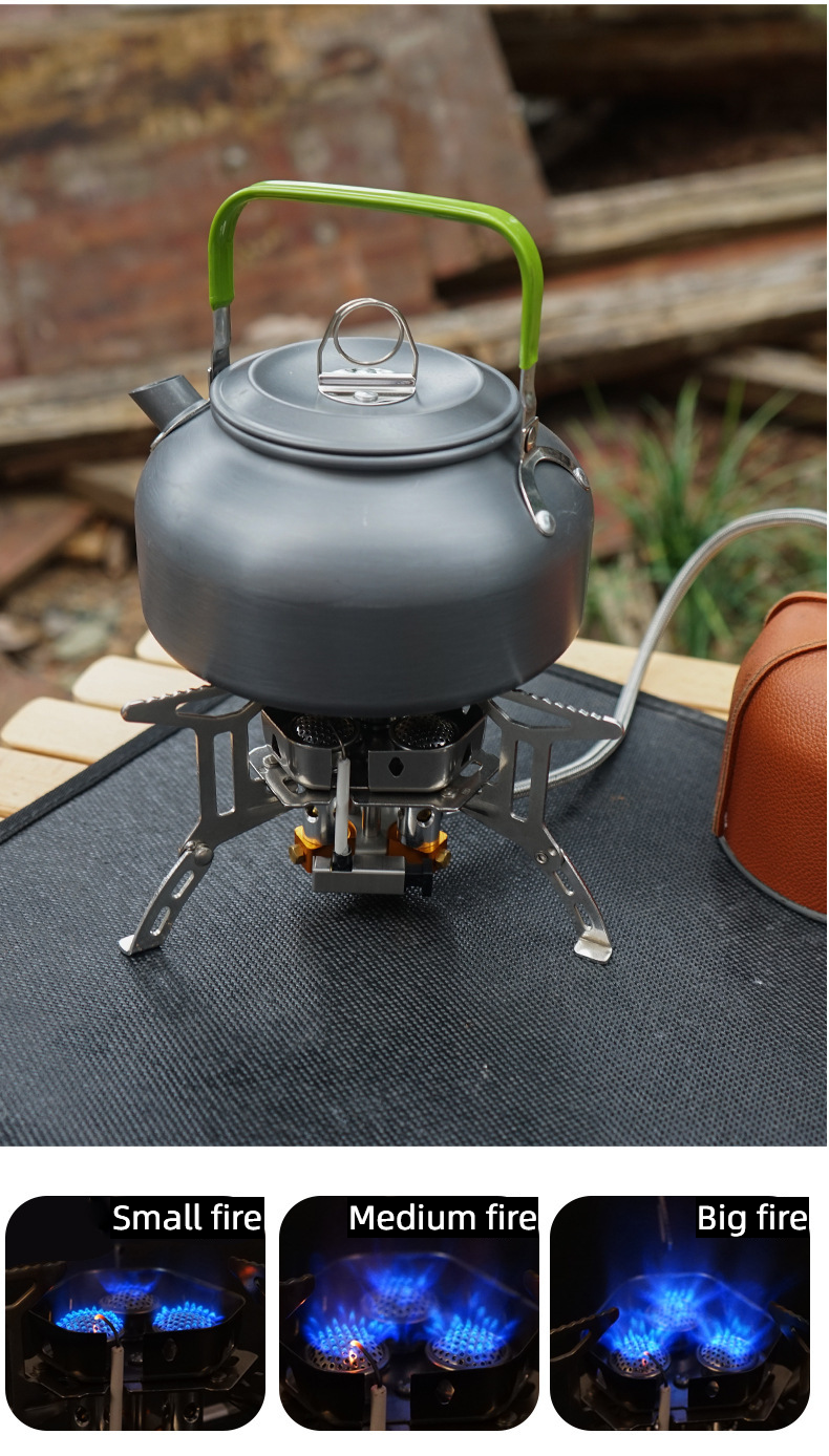 Outdoor Portable Split Type Three-head Stove Camping Picnic Windproof Stove Head