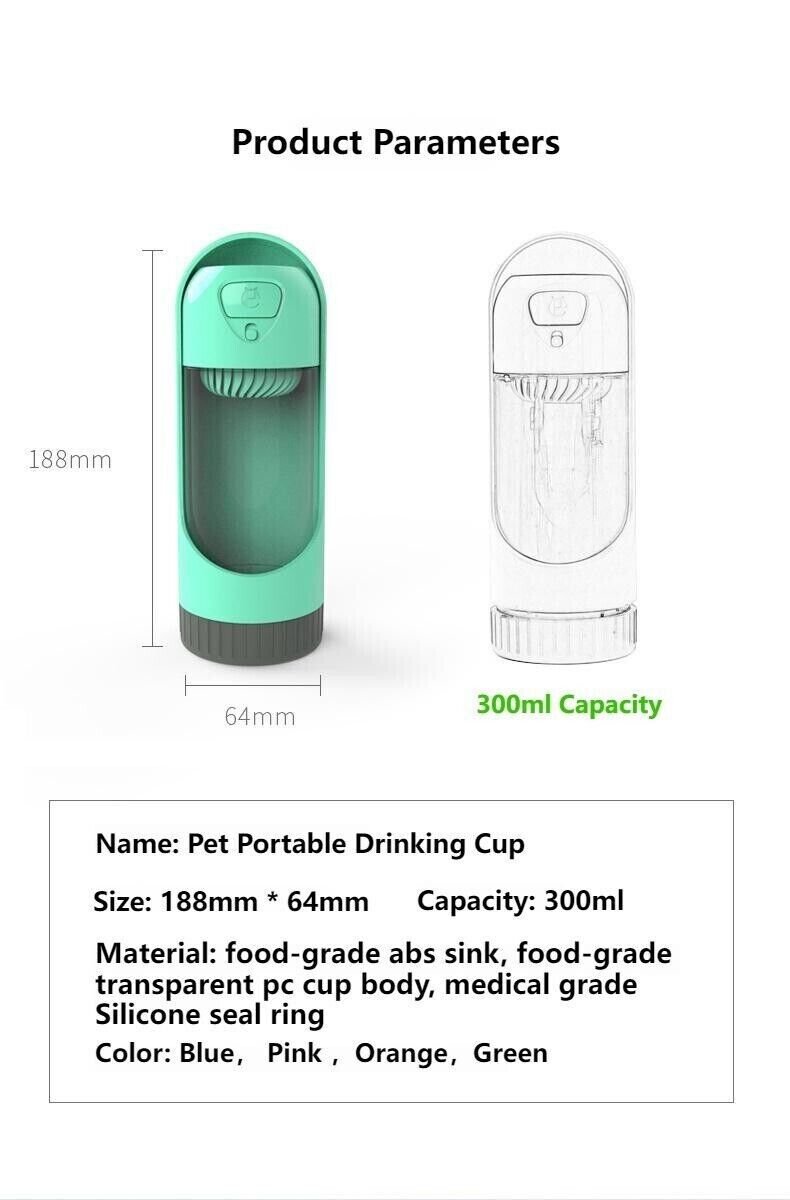 Outdoor Portable Pet Drinking Cup With Activated Carbon Filter Leak Proof