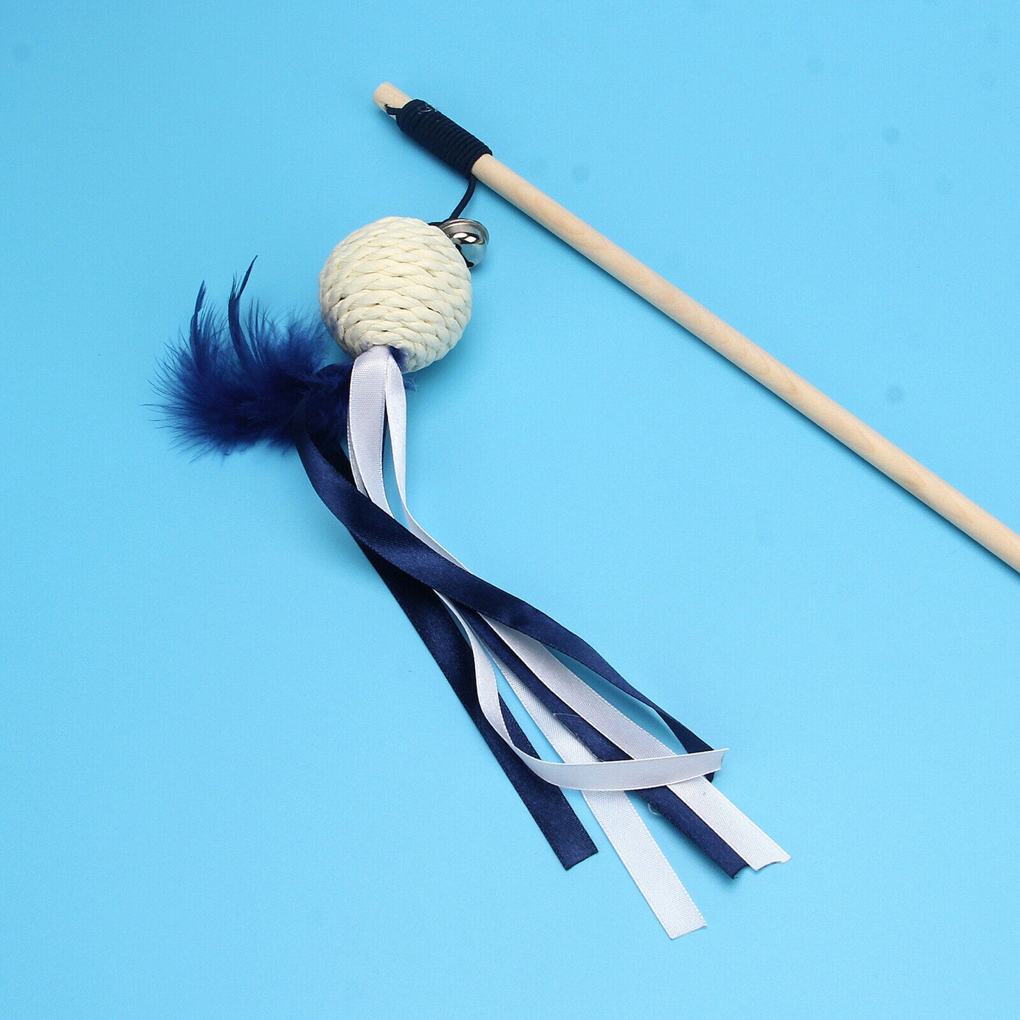 Feather Bell Mouse Interactive Tease Cat Stick Frosted Comfortable Pet Play Toy
