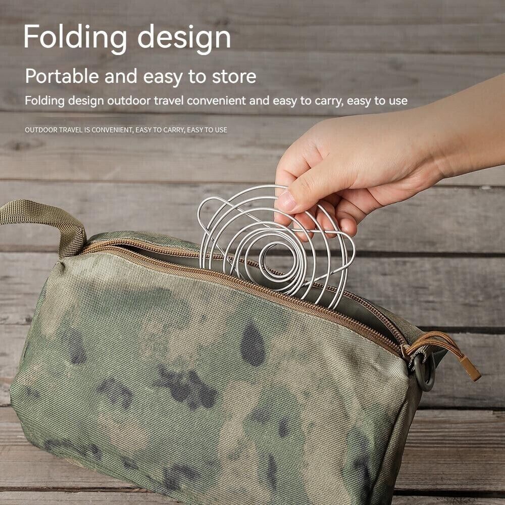 Outdoor Camping Stainless Coffee Drip Rack Holder Folding Funnel Spring Type