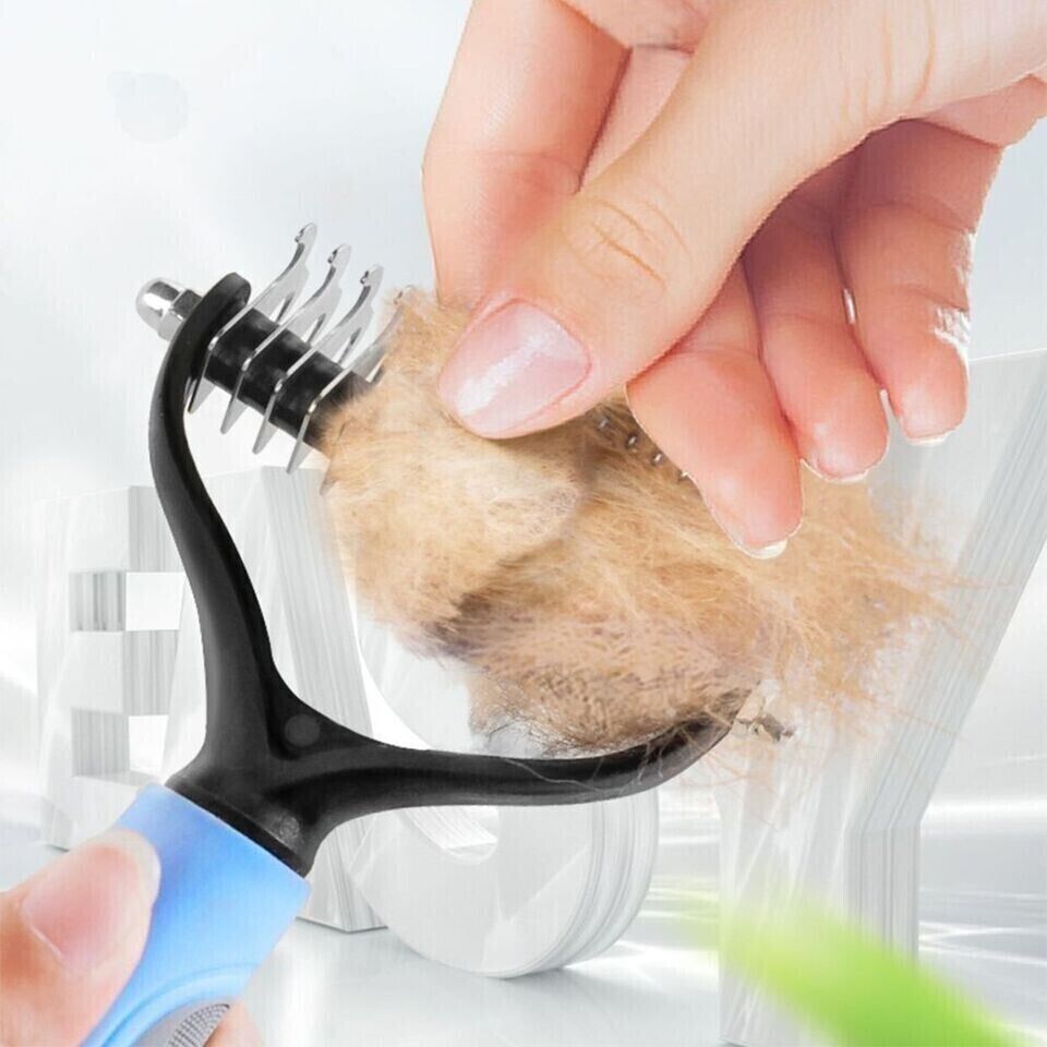 Pet Double-Sid Grooming Comb Brush Undercoat Rake Dematting Trimmer Dog Cat Tool