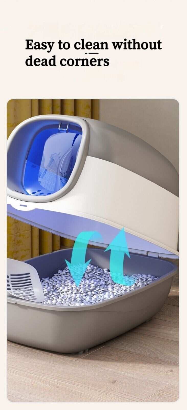 UVC Sterilization Fully Enclosed Cat Litter Box Pet Toilet Odour Control Basin