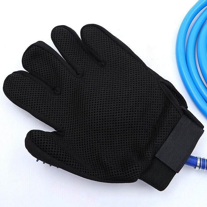 Pet Bathing Massaging Glove 5 Fingers With Tube Spray Cleaning Brush Tool Shower