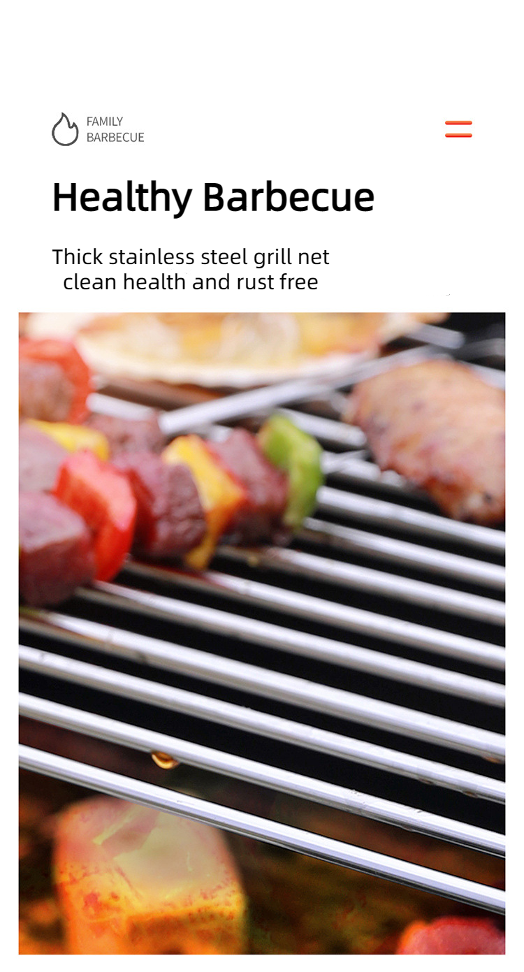 New Extra Large Charcoal BBQ Grill Portable Outdoor Barbecue Foldable Camping