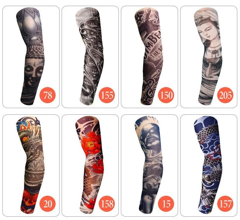 Sunscreen Tatto Arm Stretch Sleeves UV Sun Protect Covers Outdoor Sports Cooling